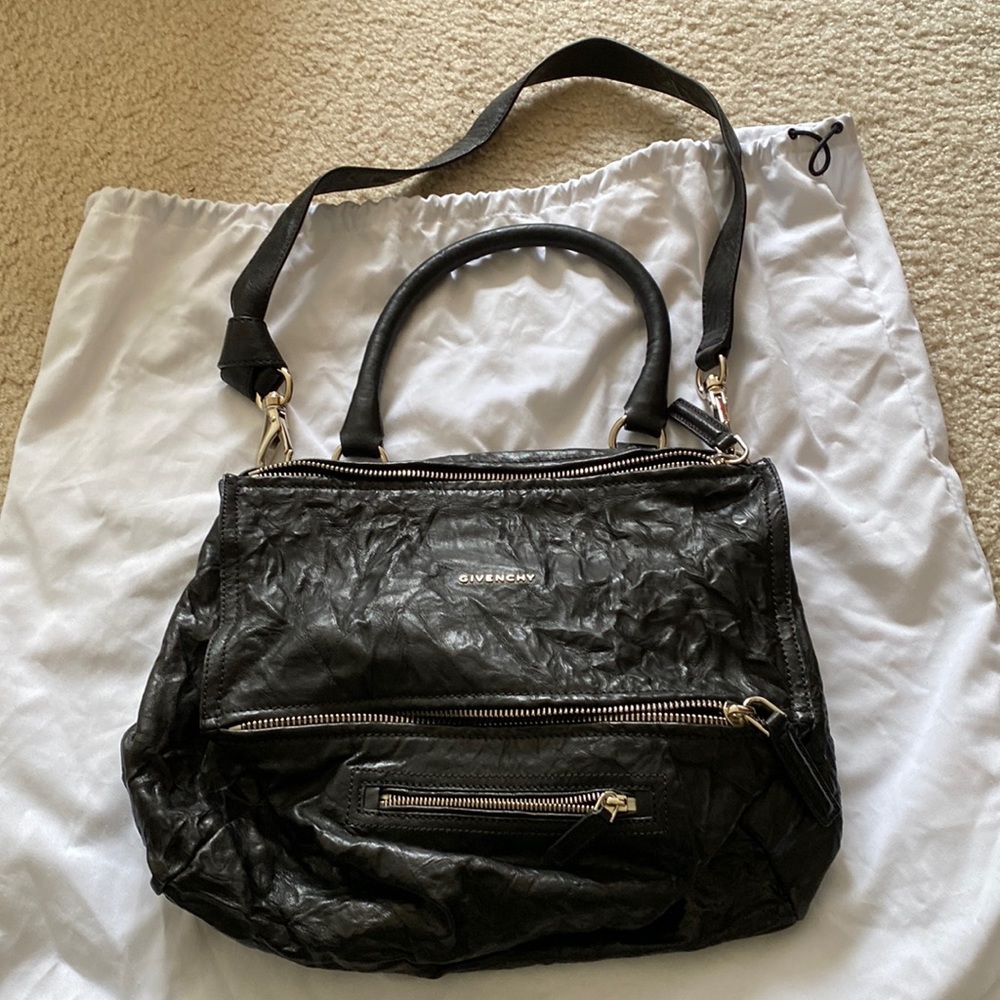 Givenchy Pandora Medium Crinkle leather Satchel Bag